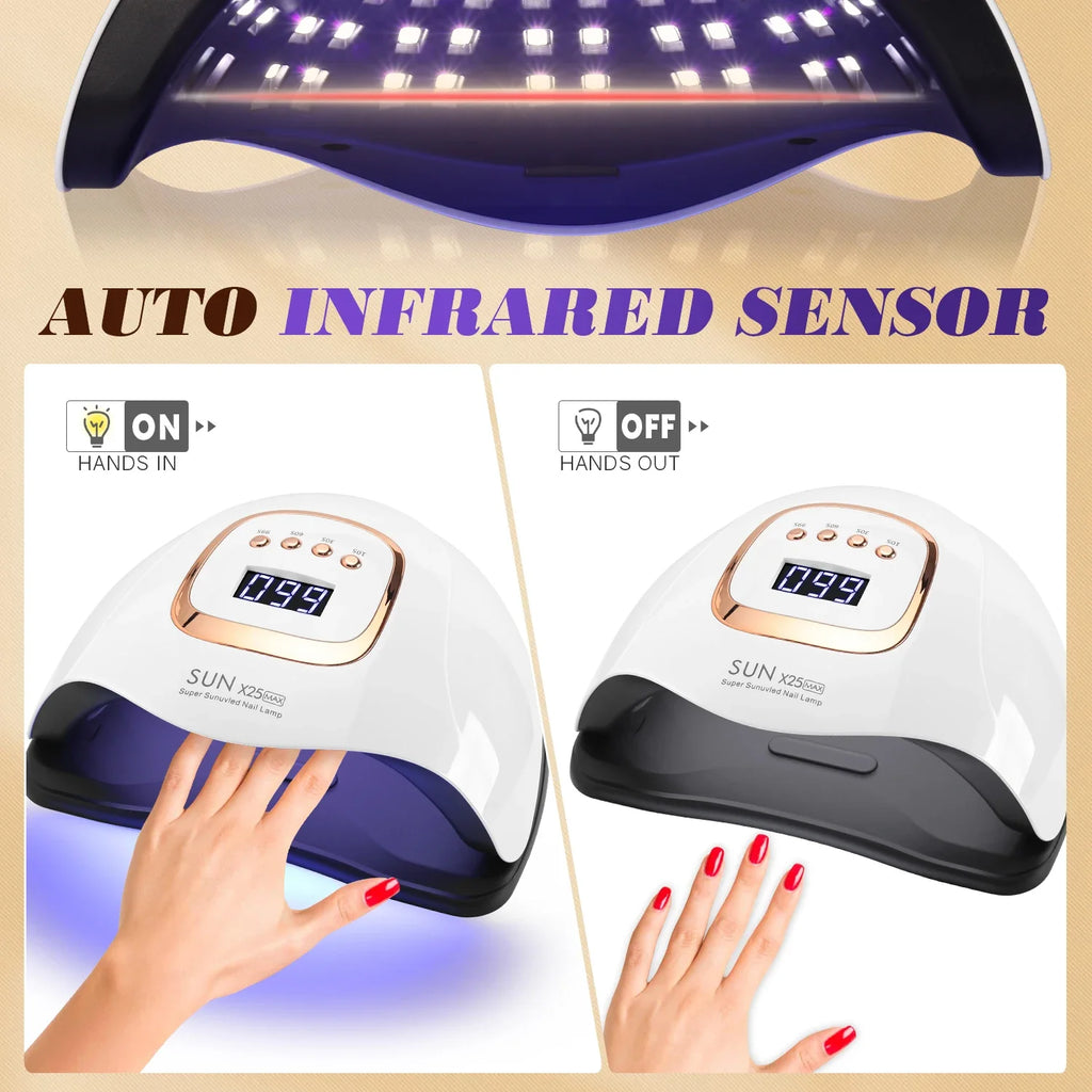 Elevate Your Nail Game with the SUN X25MAX 81LED UV Nail Lamp - The Ultimate Quick-Dry Solution for Gel Polishes in Salons and at Home