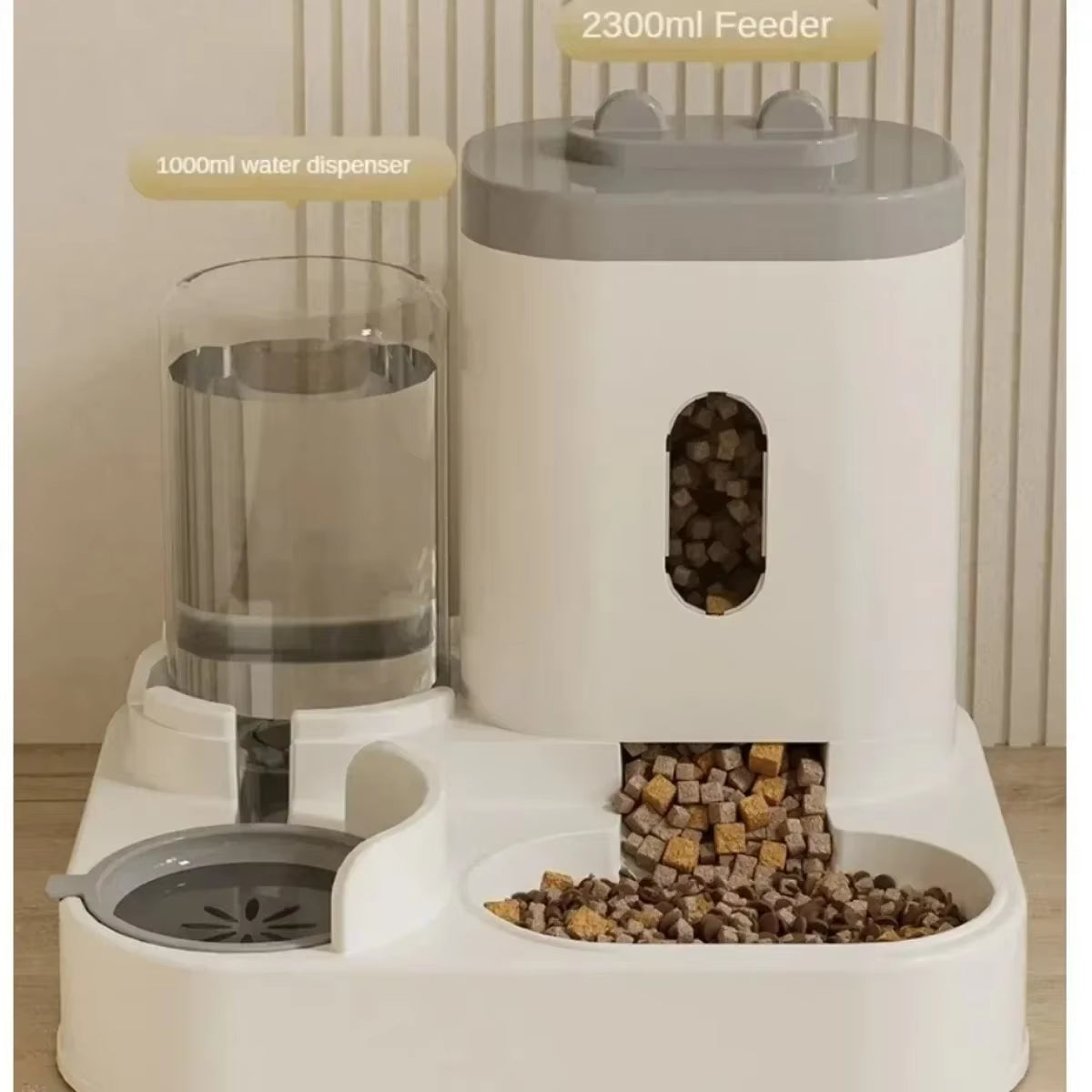 Automatic Pet Feeder and Water Fountain with Large Capacity Food Storage for Dogs and Cats