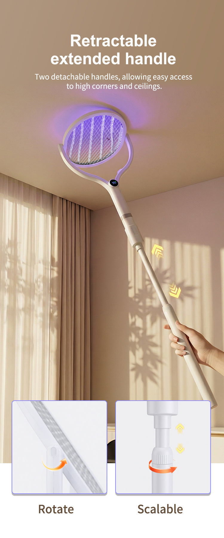 LumiSmart™ - Rechargeable Telescopic Electric Mosquito Swatter
